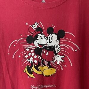 Disney Parks Mickey & Minnie T-shirt Adult 1X  Red